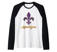 Symbole Louisiane Léopard Fleur De Lis Mardi Gras Carnaval Manche Raglan