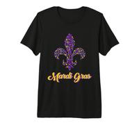 Symbole Louisiane Léopard Fleur De Lis Mardi Gras Carnaval T-Shirt Haut de Gamme