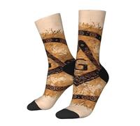 Symbole Maçonnique De La Franc-Maçonnerie Unisexe Chaussette De Course Respirant Chaussette De Travail Comfort Socquette D'Équipage Pour Marche Randonnée Intérieur