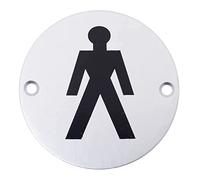 Symbole masculin, aluminium, 76 mm, panneau avec fixations