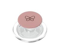 Symbole Minimaliste de la Nature Papillon dessiné à la Main Rose pâle PopSockets PopGrip pour MagSafe