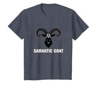 Symbole Mystique Occulte chèvre sabbatique Baphomet T-Shirt, Enfant, Bleu Chiné, 3 Ans