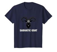 Symbole Mystique Occulte chèvre sabbatique Baphomet T-Shirt, Enfant, Bleu Marine, 12 Ans