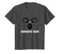Symbole Mystique Occulte chèvre sabbatique Baphomet T-Shirt, Enfant, Chiné Foncé, 8 Ans