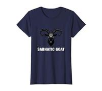 Symbole Mystique Occulte chèvre sabbatique Baphomet T-Shirt, Femme, Bleu Marine, L