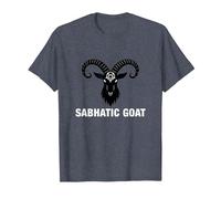 Symbole Mystique Occulte chèvre sabbatique Baphomet T-Shirt, Homme, Bleu Chiné, S