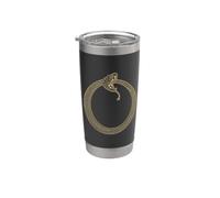 Symbole Ouroboros ancien serpent ou dragon mangeant sa propre queue Gobelet isotherme en acier inoxydable double paroi