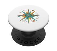 Symbole rétro Atomique Starburst Physique Science PopSockets PopGrip Adhésif