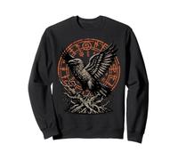 Symbole rétro Nordique Celtique Corbeau Vintage Viking Sweatshirt