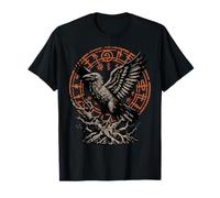 Symbole rétro Nordique Celtique Corbeau Vintage Viking T-Shirt
