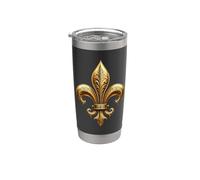Symbole royal français vintage fleur de lys Gobelet isotherme en acier inoxydable double paroi