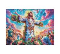 Symbole sacré Jésus Puzzle 500 Pièces pour Adultes Challenge 3D Unique Educa Jeu De Réflexion Relaxation Artistique Cadeau De Famille Décoration 500 PCS
