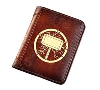 Symbole viking unique portefeuille en cuir authentique pour hommes, portefeuille court à trifold avec protection contre la protection de la vie privée Purse de monnaie de carte de luxe, cadeau de