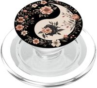 Symbole Yin et Yang Cool Art Floral Style Homme Femme PopSockets PopGrip pour MagSafe