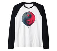 Symbole Yin Yang Coup de Pinceau Zen Balance Art Manche Raglan