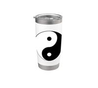 Symbole Yin Yang Équilibre Harmonie Dualité Zen Spirituel Gobelet isotherme en acier inoxydable double paroi