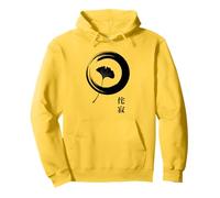 Symbole zen japonais Ginkgo Feuille Enso Cercle Art Sweat à Capuche