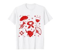 Symboles Basques Féria Béret Taureau Apéro Croix Basque T-Shirt