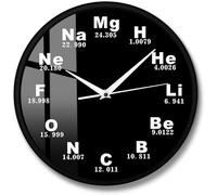 Symboles Chimiques Horloge Murale éléments Chimiques Horloge du Tableau Périodique Biologie Art Mural Nouveauté Horloge Montre Professeur De Sciences Cadeau, Metal Frame
