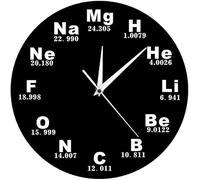 Symboles Chimiques Horloge Murale éléments Chimiques Horloge du Tableau Périodique Biologie Art Mural Nouveauté Horloge Montre Professeur De Sciences Cadeau, No Frame