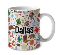 Symboles Colorés De Dallas Mug Élégantes Mug À Café Pratiques Tasse Pour Maison Travail Cappuccino Bureau 330Ml