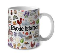 Symboles Colorés De Rhode Island Mug Jolis Mug À Café Mignonne Tasse À Café Pour Travail Cuisine Chocolat Chaud Cappuccino 330Ml