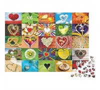 Symboles d'amour du cœur Puzzle 1000 Pièces en Carton Épais Et Robuste, Jeu De Puzzle Brain Training Puzzle pour Une Alternative Aux Jeux De Société, Souvenir De Vacances 38x26cm/1000pcs