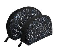 Symboles de Chimie Chimique, Trousse de Maquillage Coquille Femme Petit Porte-Monnaie Trousse de Toilette Trousse à cosmétiques 2 pièces