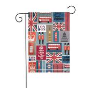 Symboles de l'Angleterre - Décoration de vacances - Drapeau de Noël résistant à la décoloration - Pour l'hiver, la pelouse, le porche, la terrasse, la décoration extérieure