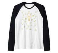Symboles de l'Ankh et de l'ancienne Pyramide égyptienne Manche Raglan