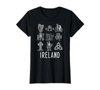 Symboles de l'Irlande - Imprimé Blanc T-Shirt Graphique avec Valeur