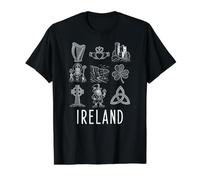 Symboles de l'Irlande - Imprimé Blanc T-Shirt Graphique avec Valeur
