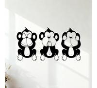 Symboles du bouddhisme, les trois singes de la sagesse, yoga, méditation, relaxation, OM, zen Stickers gravés Plusieurs tailles disponibles 53x101.8cm Noir