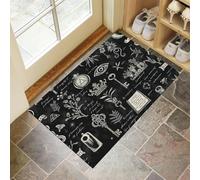 Symboles Mystérieux Paillasson D'Entrée Discret Absorbant - 60 X 90 Cm - Antidérapant - Art Abstrait Tapis De Sol pour Entrée d'animaux Domestiques, Cuisine, Salle De Bain - Noir Anthracite