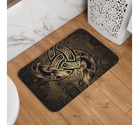 Symboles Sacrés Celtes, Art du Corbeau Paillasson Intérieur Lavable en Machine Tapis De Douche Antidérapant Welcome Paillassons pour Salon Porte Extérieur 40X60Cm