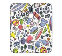 Symboles Sportifs De Dessins Animés Peignoir Coiffure Anti-Taches Cape De Cheveux Antistatique Robe De Coiffure Pour Salon Barbiers Instituts De Beauté 140X168Cm