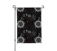 Symboles surnaturels - Drapeau de la paix noir - Impression 3D verticale double face - Décoration d'intérieur - Jardin - Patio - Jardin - Jardin - Cour - Pelouse - 71,1 x 101,6 cm
