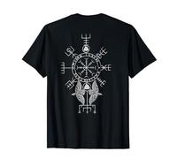 Symboles vikings (on back) Aegishjalmur - Vegvisir -Valknut T-Shirt