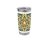 Symétrie de mosaïque florale de Noël philippine Gobelet isotherme en acier inoxydable double paroi