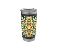 Symétrie de mosaïque florale de Noël philippine Gobelet isotherme en acier inoxydable double paroi
