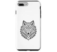 Symétrie géométrique tête de Loup tribale Motif Sauvage Audacieux Coque pour iPhone 7 Plus/8 Plus