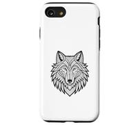 Symétrie géométrique tête de Loup tribale Motif Sauvage Audacieux Coque pour iPhone SE (2020) / 7/8
