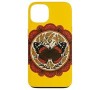 Symétrie Mandala Papillon Amiral Rouge inspirée de la Nature Coque pour iPhone 13
