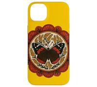 Symétrie Mandala Papillon Amiral Rouge inspirée de la Nature Coque pour iPhone 14 Plus