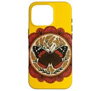 Symétrie Mandala Papillon Amiral Rouge inspirée de la Nature Coque pour iPhone 16 Pro