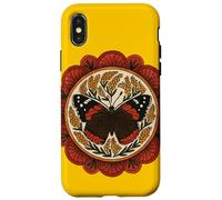 Symétrie Mandala Papillon Amiral Rouge inspirée de la Nature Coque pour iPhone X/XS