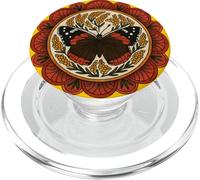 Symétrie Mandala Papillon Amiral Rouge inspirée de la Nature PopSockets PopGrip pour MagSafe