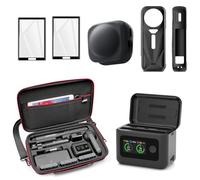 SYMIK Accessoires Essentiels pour Insta360 X5, Chargeur Rapide, étui de Transport, Lot de 2 protecteurs d'écran, Coque en Silicone et Bouchon d'objectif