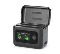 SYMIK Chargeur de Batterie pour Insta360 X4 Air, Boîtier Charge Rapide 27W | Double Slot avec Écran LCD, Hub de Charge Intelligent Bidirectionnel pour Batterie 360 X4 Air, Affiche le SOC de la Batterie