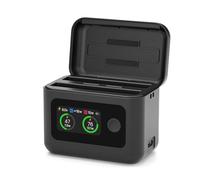 SYMIK Chargeur Rapide pour Insta360 X5, boîtier de Charge Rapide à Double Canal 27 W avec écran LCD, hub de Chargeur Intelligent bidirectionnel pour Batteries Insta360 X5, Montre la Batterie SOC